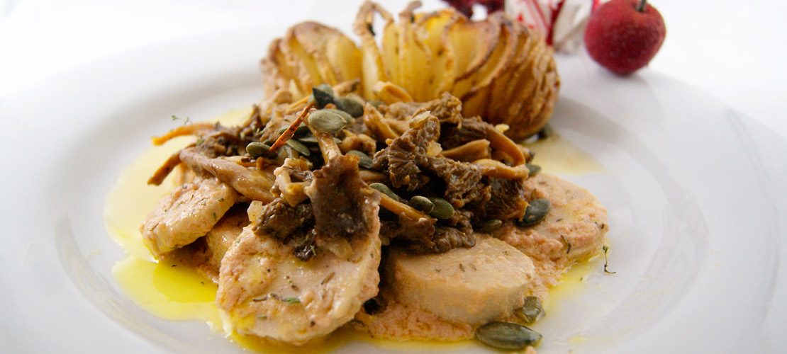 Recette: Chanterelles et boudin blanc, sauce foie gras, recette Noël, 50 ans,